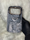 GREY FURRY PRADA CASE