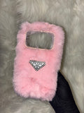 PINK FURRY PRADA CASE