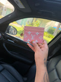 BLUSH PINK & WHITE LV CARDHOLDER