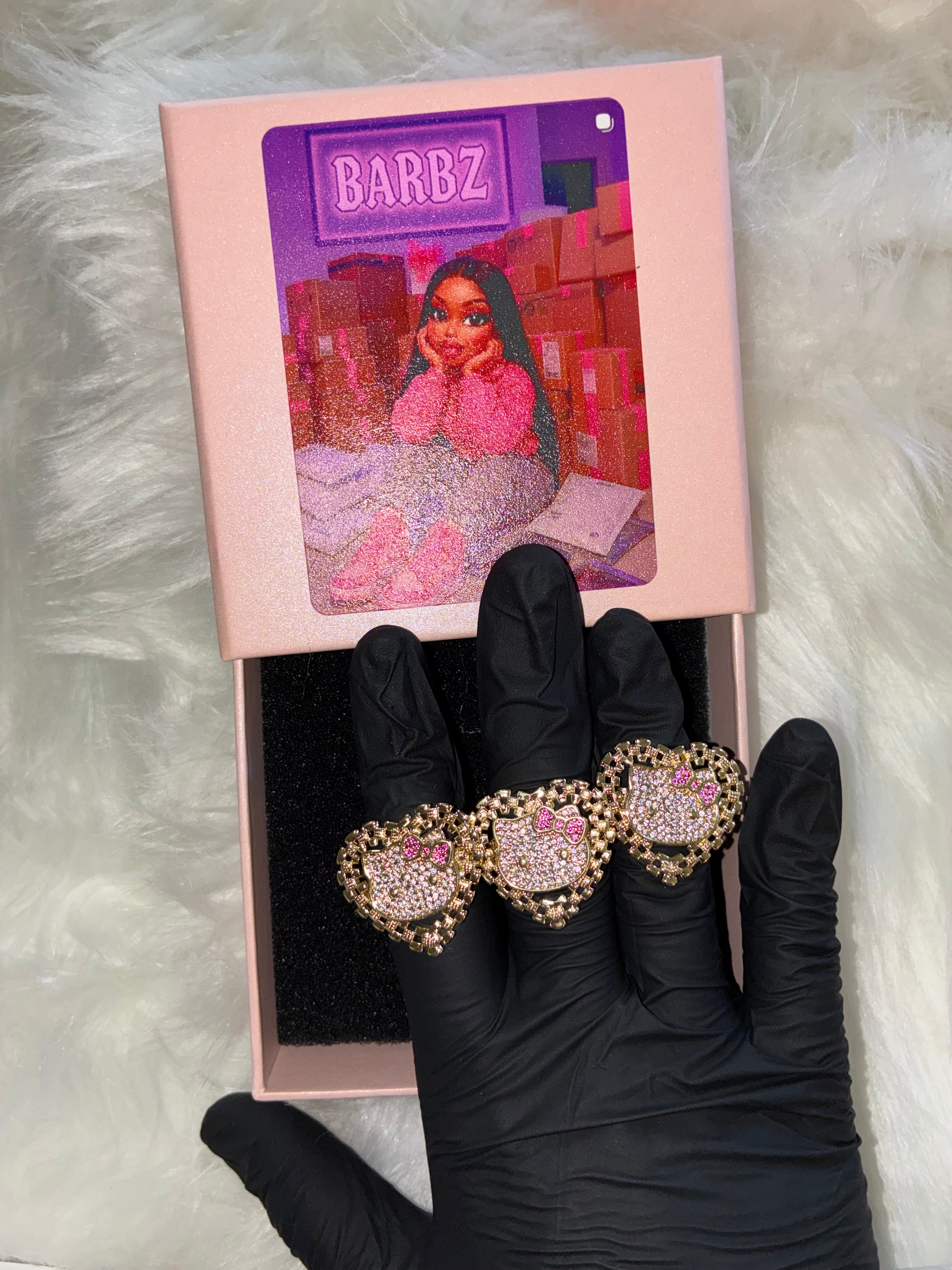 PINK HK BOW ROLEX RING