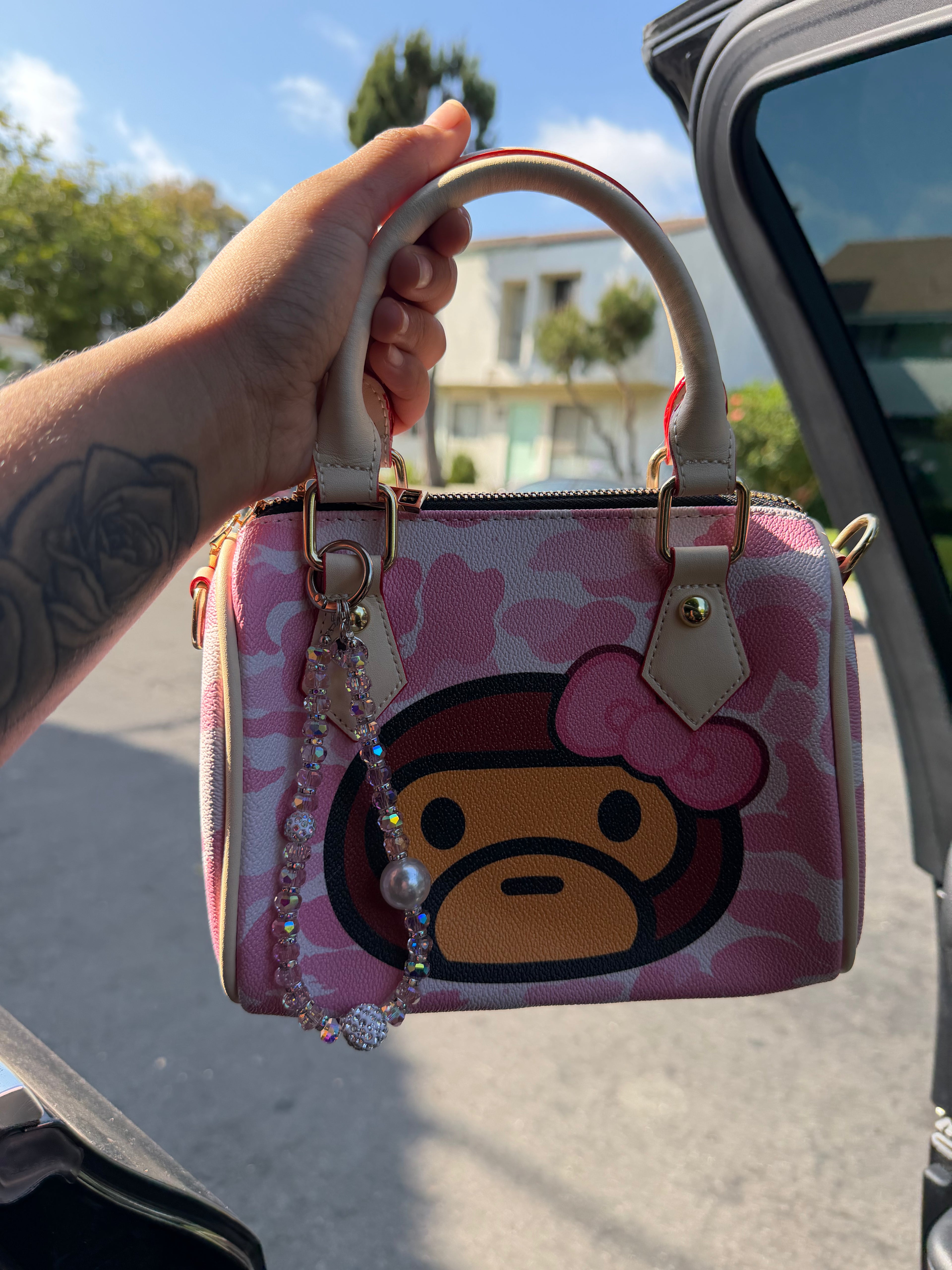 PINK BAPE PURSE