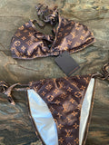 BROWN LV SWIMSUIT