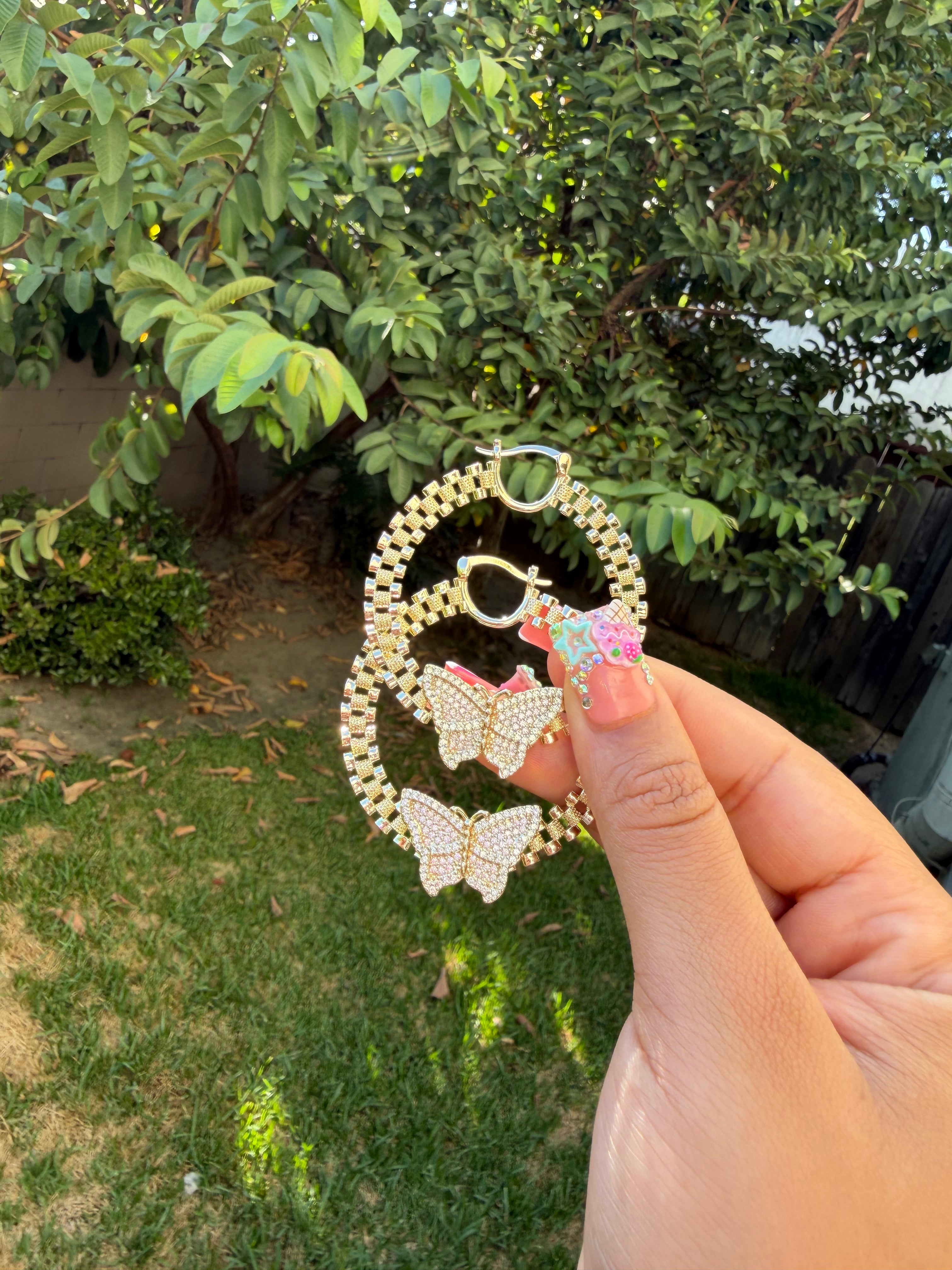 BUTTERFLY ROLEX HOOPS