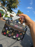 BLACK COLORFUL DESIGNER PURSE