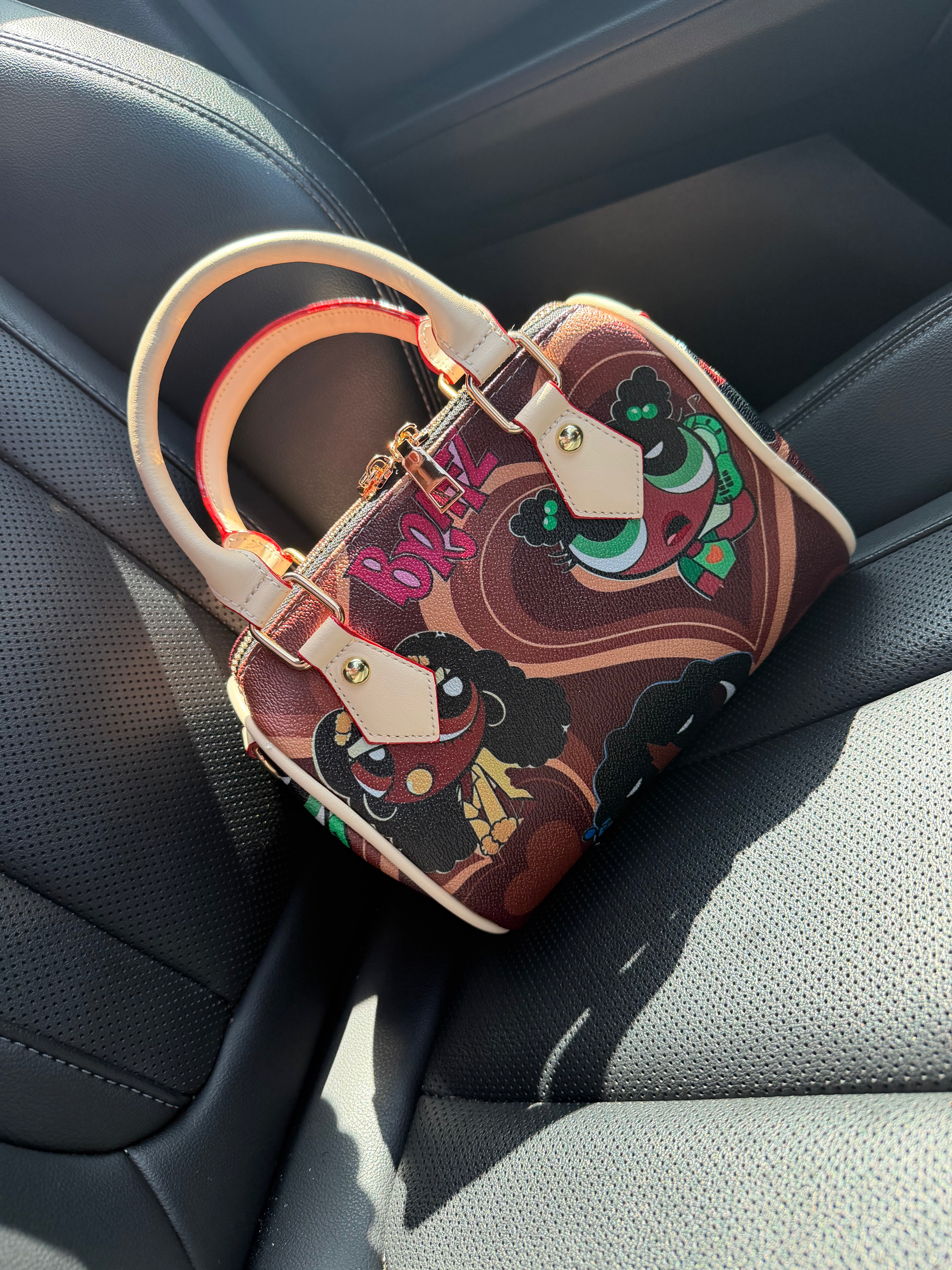 BROWN POWER PUFF GIRL BAG