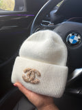 WHITE CC BEANIE